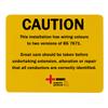 Domestic Installer NICEIC Caution Labels (for Changes to the Wiring Colours - Reg 514-14-01) - PCG