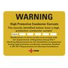 NICEIC High Protective Conductor Current Warning Labels - WAR