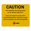 NICEIC Caution Labels (For Changes to the Wiring Colours - Reg 514-14-01) - WCC